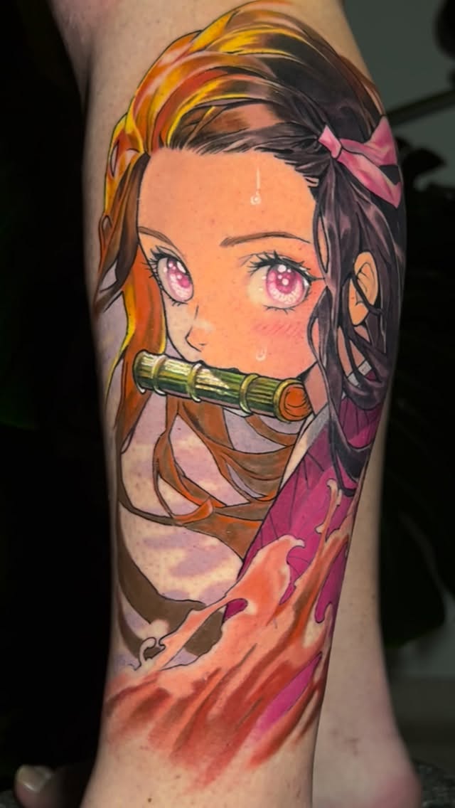 Tatuaje de anime a color para clientes de Itagüí